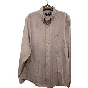 Original Ralph Lauren Classic Fit Pale Lavender Cotton Long Sleeve Shirt 16.5